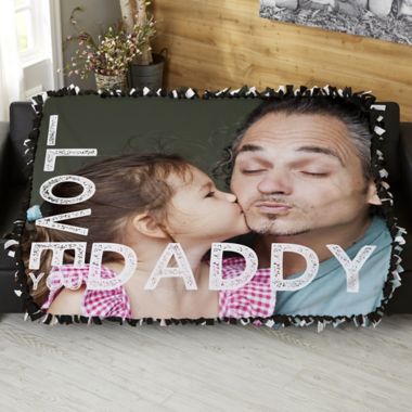 Loving Him Personalized 50-Inch x 60-Inch Tie Photo Blanket. View a larger version of this product image.
