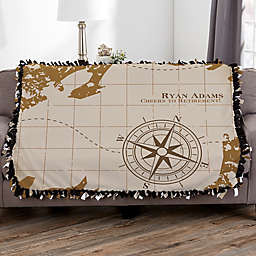 Compass Inspired Retirement Personalized 50-Inch x 60-Inch Tie Blanket