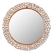 Safavieh Twig 29-Inch Round Mirror in Copper