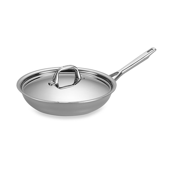Anolon® Tri-Ply Clad Stainless Steel 12.75-Inch Covered Skillet | Bed Anolon Tri Ply Clad Stainless Steel