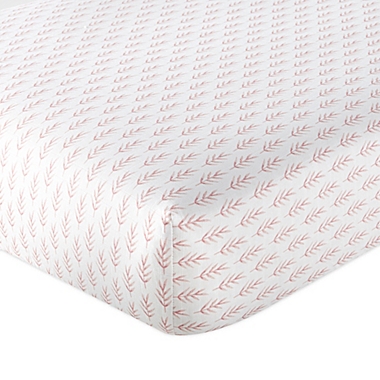 Levtex Baby&reg; Adeline Leaf Fitted Crib Sheet in Blush. View a larger version of this product image.