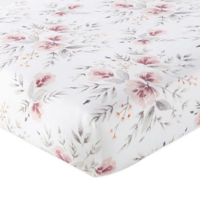 blush floral crib sheet