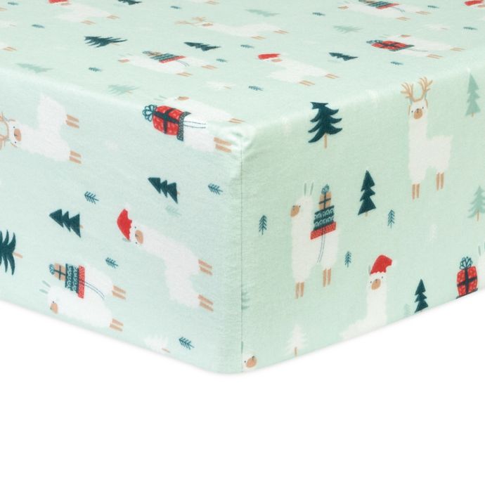 Trend Lab® Reindeer Gifts Deluxe Flannel Fitted Crib Sheet buybuy BABY