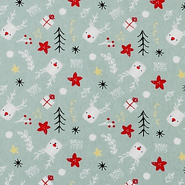 Trend Lab&reg; Reindeer Gifts Deluxe Flannel Fitted Crib Sheet in Red/Grey. View a larger version of this product image.