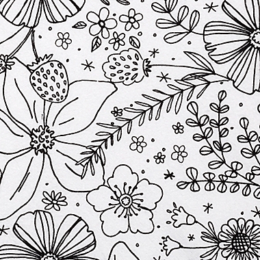 Trend Lab Emma Floral Deluxe Flannel Fitted Crib Sheet in Black/White. View a larger version of this product image.