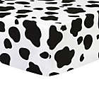 Alternate image 0 for Trend Lab&reg; Flannel Cow Fitted Crib Sheet in Black/White