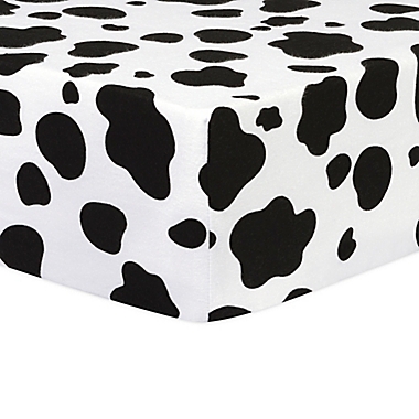 Trend Lab&reg; Flannel Cow Fitted Crib Sheet in Black/White. View a larger version of this product image.