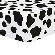Trend Lab&reg; Flannel Cow Fitted Crib Sheet in Black/White