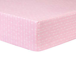 Trend Lab® Deluxe Fitted Flannel Crib Sheet in Pink/White Heart