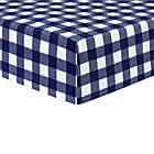 Alternate image 0 for Trend Lab&reg; Buffalo Check Fitted Flannel Crib Sheet in Navy/White