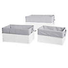 Alternate image 0 for Bee &amp; Coco 3-Piece Wicker Lined Storage Baskets in White/Grey (Set of 3)