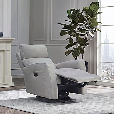 Westwood Design Jordan Triple Power Glider and Recliner with Built in USB in Fog. View a larger version of this product image.