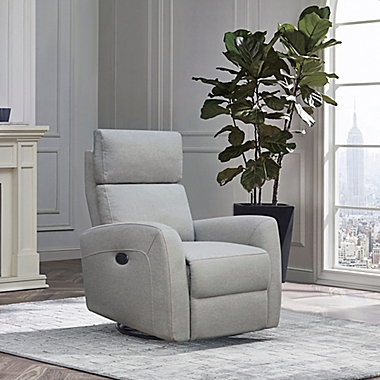 Westwood Design Jordan Triple Power Glider and Recliner with Built in USB in Fog. View a larger version of this product image.