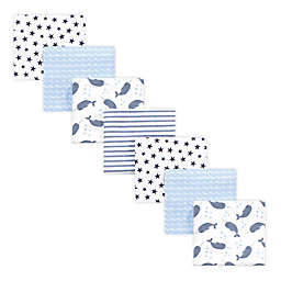 hudson baby 7-Pack Narwhal Cotton Receiving Blanket in Blue