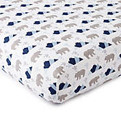 Levtex Baby&reg; Trail Mix Cotton Mini Fitted Crib Sheet in Blue/Grey