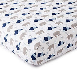 Levtex Baby® Trail Mix Cotton Mini Fitted Crib Sheet in Blue/Grey