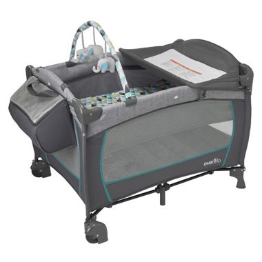 Evenflo&reg; BabySuite&reg; Portable DLX Playard in Spring Green. View a larger version of this product image.