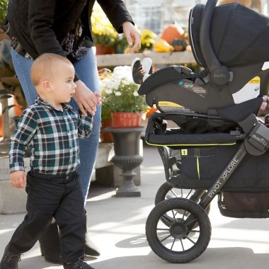 Evenflo&reg; Pivot Xplore&trade; Infant Car Seat Adapter in Black. View a larger version of this product image.