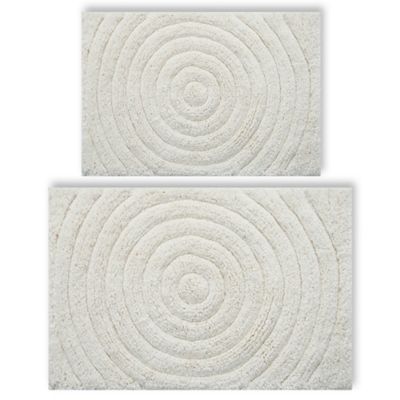 Castle Hill Wide Cut Reversible Bath Rug 17 by 24-Inch Natural