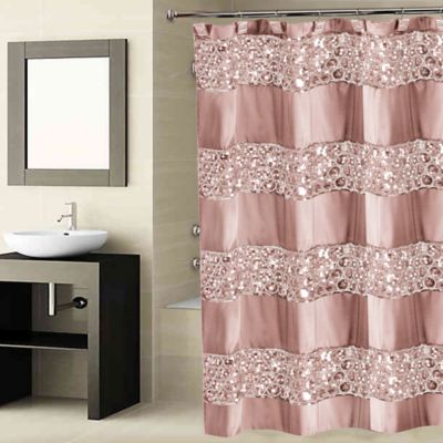 Sinatra Shower Curtain In Blush Bed, Pink And Beige Shower Curtain