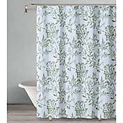 Style Quarters Olivine Shower Curtain in White/Olive