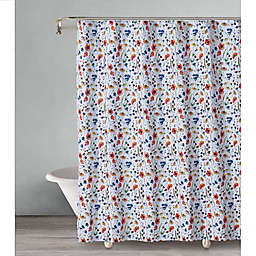 Style Quarters Poppy World Shower Curtain in White/Multi