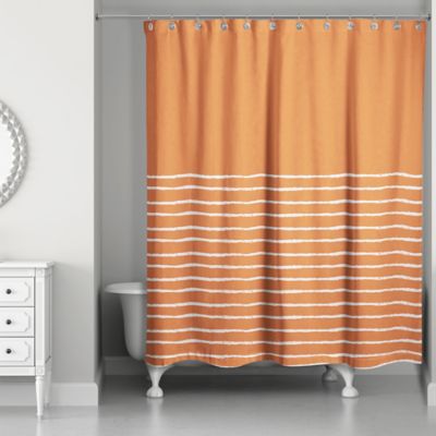 orange and grey shower curtain