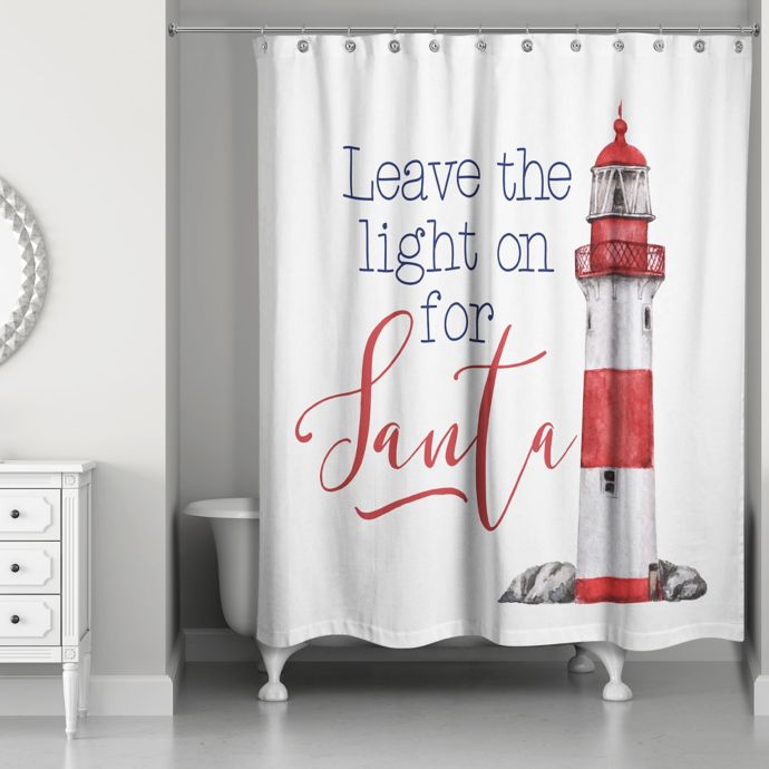 Designs Direct 71 Inch X 74 Inch Leave The Light On For Santa Shower Curtain Bed Bath Beyond
