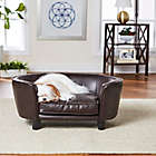 Alternate image 0 for Enchanted Home&trade; Pet Faux Leather Small Pet Sofa Bed in Brown