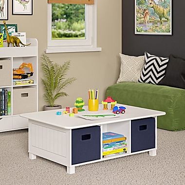 RiverRidge&reg; Home Kids Activity Table with Storage Bins in White/Navy. View a larger version of this product image.