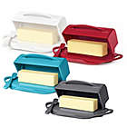 Alternate image 1 for Butterie&reg; Flip-Top Butter Dish with Spreader in White