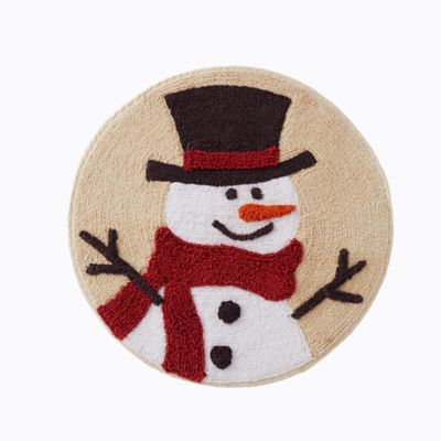 snowman bathroom rug