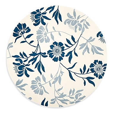 Safavieh Capri 7-Foot Round Rug in Ivory/Blue. View a larger version of this product image.