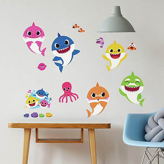 Alternate image 1 for RoomMates® 35-Piece Baby Shark Peel and Stick Wall Decal Set
