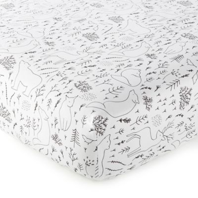 Nest and Nod by Levtex Baby&reg; Nico Woodland Fitted Crib Sheet in Black/White