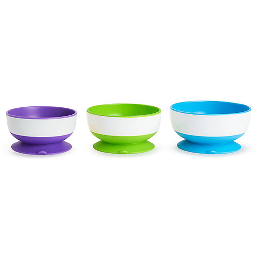 Alternate image 1 for Munchkin® 3-Pack Multicolored Stay Put Suction Bowls