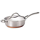 Alternate image 1 for Anolon&reg; Nouvelle Copper Stainless Steel 3 qt. Covered Sauté Pan with Helper Handle