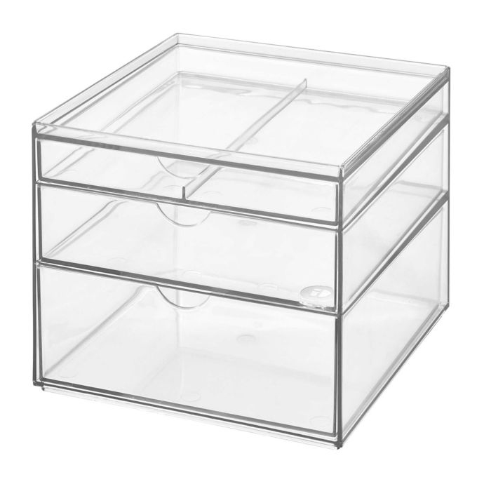 iDesign™ 3-Drawer Clear Stackable Cosmetic Organizer | Bed Bath and ...