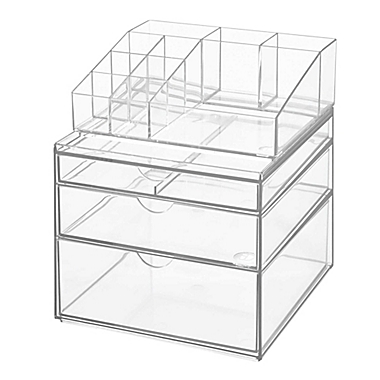 iDesign&trade; 3-Drawer Clear Stackable Cosmetic Organizer. View a larger version of this product image.