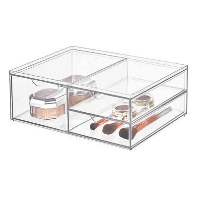 NEW InterDesign Vanity Organizer 3 Drawer Box  Small Clear FREE SHIPPING 