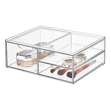 iDesign&trade; 3-Drawer Clear Wide Stackable Cosmetic Organizer. View a larger version of this product image.