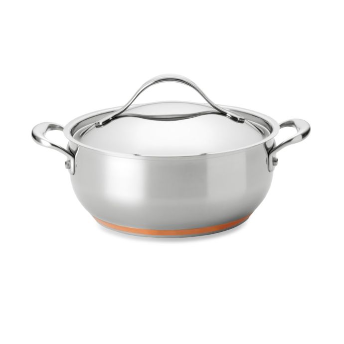 Anolon® Nouvelle Copper Stainless Steel 4 qt. Covered Casserole Bed