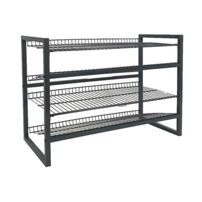 Lifestyle Home 4 Tier Solid Wood Foldable Shoe Rack In Dark Brown Bed Bath Beyond