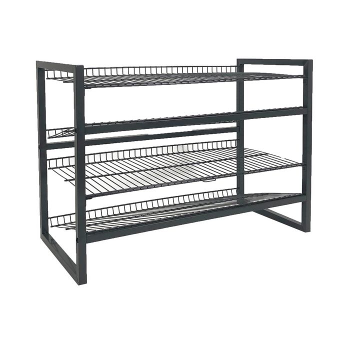 Org Compact 4 Tier Shoe Rack In Grey Bed Bath Beyond