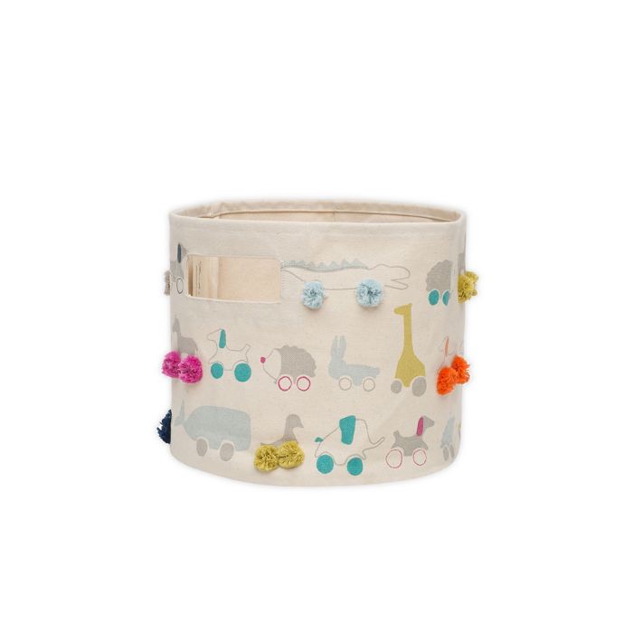 pehr Pull Toys Pom Pom Pint Canvas Storage Bin | buybuy BABY