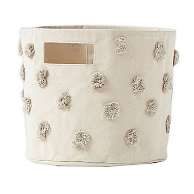 Pehr Pom-Pom Pint Canvas Storage Bin in Grey. View a larger version of this product image.