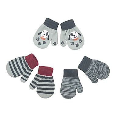 Toby Fairy 3-Pack Puppy Gripper Mittens in Cloud. View a larger version of this product image.