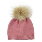 Alternate image 1 for NYGB&trade; Infant 2-Piece Garter Stitch Pom Hat and Mitten Set in Rose Quartz