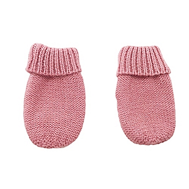NYGB&trade; Infant 2-Piece Garter Stitch Pom Hat and Mitten Set in Rose Quartz. View a larger version of this product image.