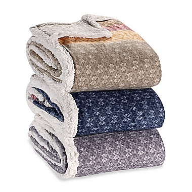 Eddie Bauer&reg; Fair Isle Polar Fleece Ultra Soft Plush Reversible Throw Collection. View a larger version of this product image.